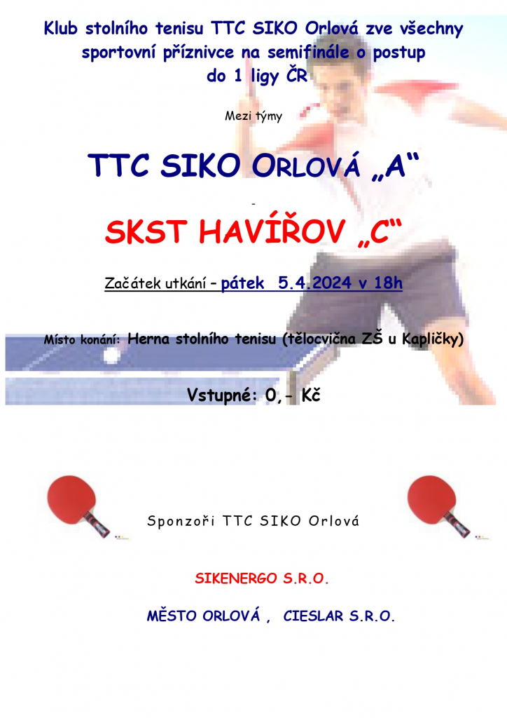 PODPOŘTE NAŠE HRÁČE STOLNÍHO TENISU