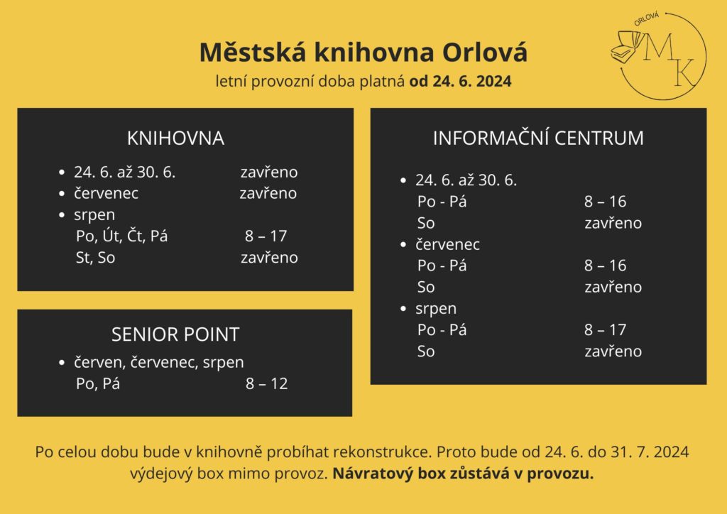 ZMĚNĚNÁ PROVOZNÍ DOBA KNIHOVNY