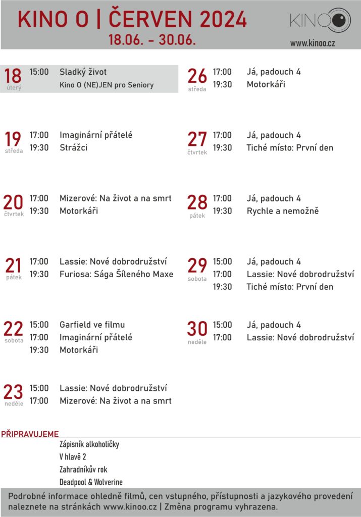 PROGRAM KINA LÁKÁ K NÁVŠTĚVĚ