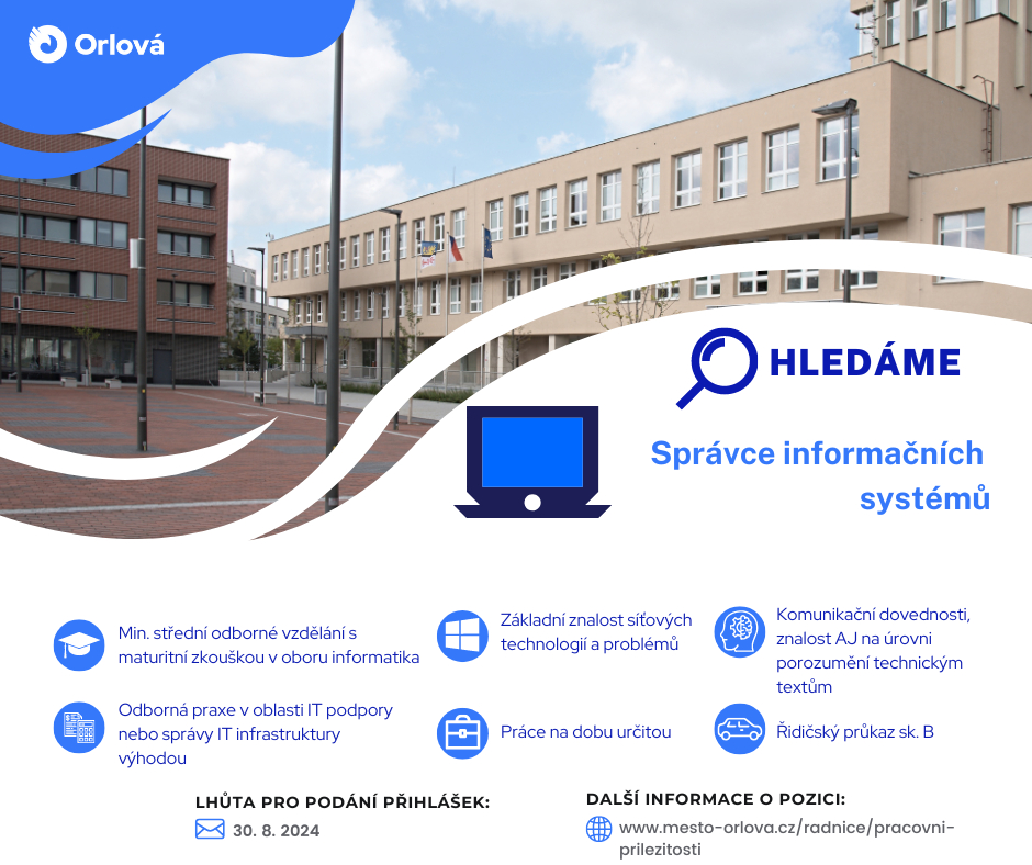 HLEDÁME SPRÁVCE INFORMAČNÍCH SYSTÉMŮ