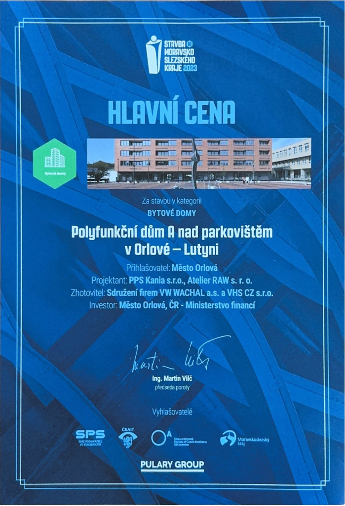POLYFUNKČNÍ DŮM ZÍSKAL HLAVNÍ CENU