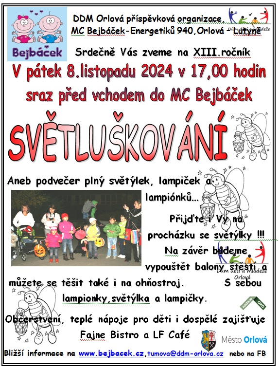 PRŮVOD SVĚTÝLEK PROBĚHNE JIŽ TENTO PÁTEK