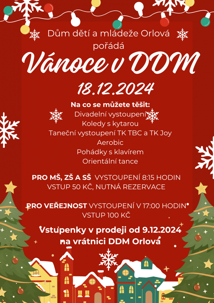 Pozvánka na Vánoční představení v DDM Orlová