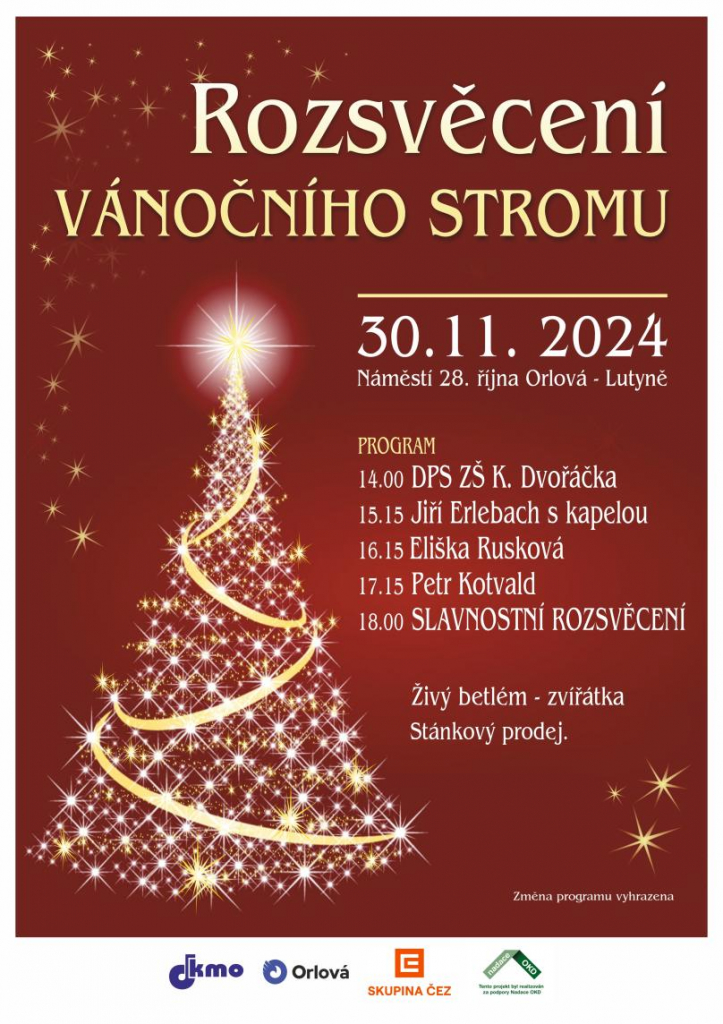 JIŽ TUTO SOBOTU ROZSVÍTÍME VÁNOČNÍ STROMEČEK