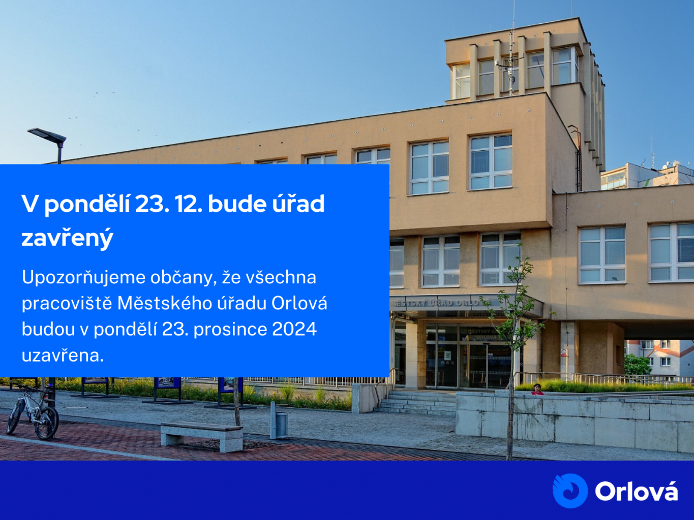 V PONDĚLÍ 23. 12. BUDE ÚŘAD ZAVŘENÝ