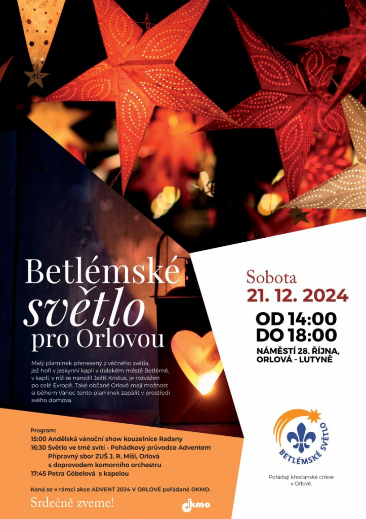PŘIJĎTE SI V SOBOTU PRO BETLÉMSKÉ SVĚTLO