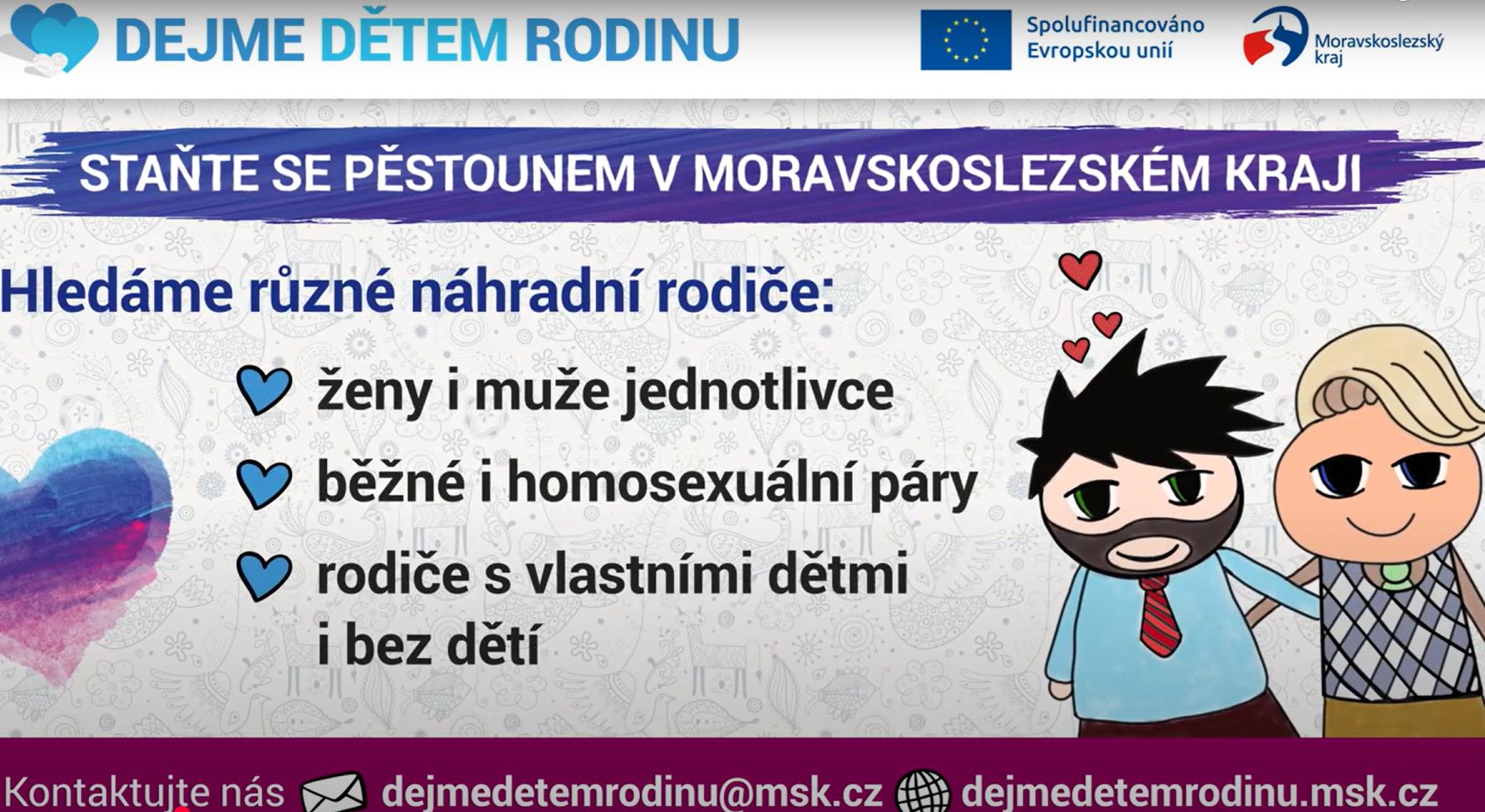 V MORAVSKOSLEZSKÉM KRAJI CHYBÍ PĚSTOUNI, STAŇTE SE NÁHRADNÍM RODIČEM
