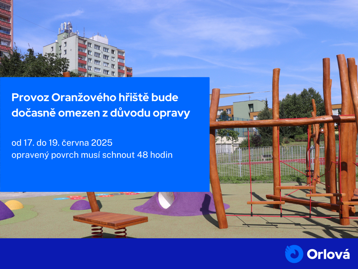 ORANŽOVÉ HŘIŠTĚ ČEKÁ MENŠÍ OPRAVA