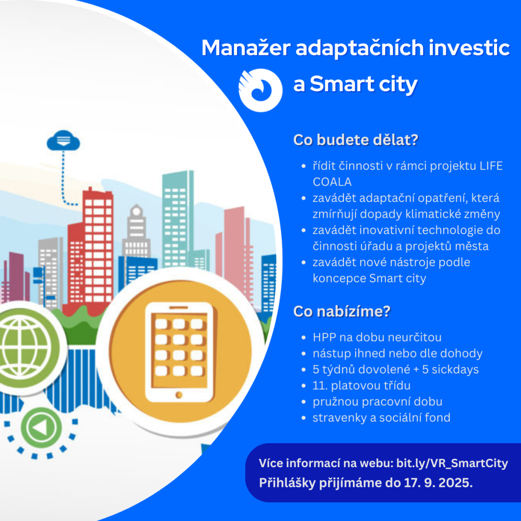 HLEDÁME MANAŽERA ADAPTAČNÍCH INVESTIC A SMART CITY