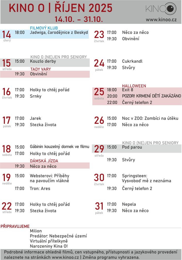 KINO O NABÍZÍ BOHATÝ PROGRAM