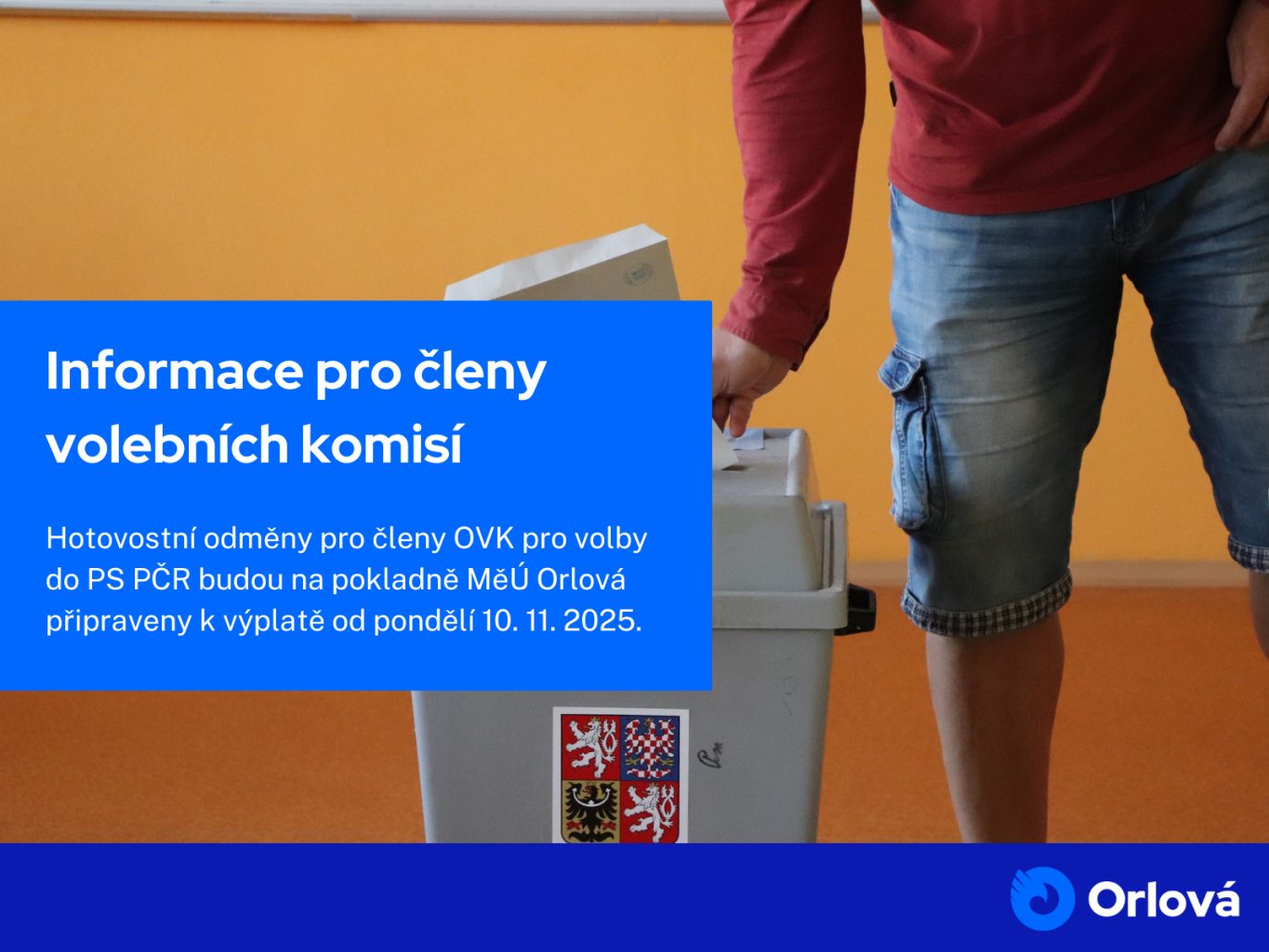 HOTOVOSTNÍ ODMĚNY SI MOHOU ČLENOVÉ OVK VYZVEDÁVAT OD 10. 11.