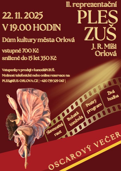 Pozvánka na II. reprezentační ples ZUŠ J.R.Míši v Orlové