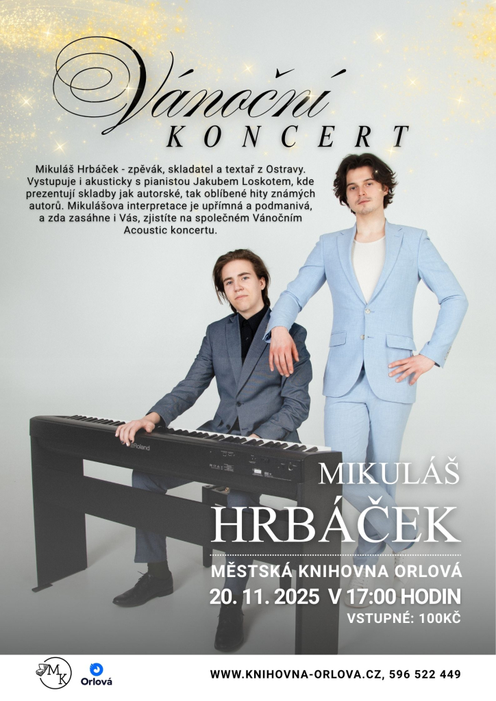 V KNIHOVNĚ SE ODEHRAJE VÁNOČNÍ AKUSTICKÝ KONCERT