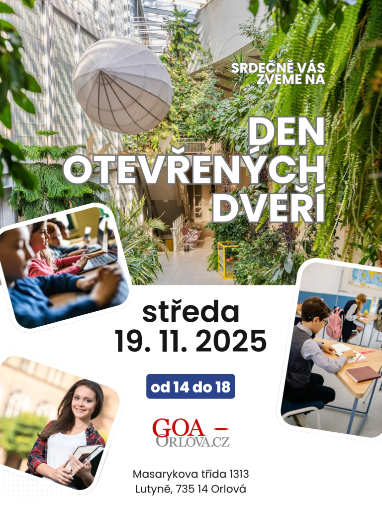 CHCETE STUDOVAT V MODERNÍ ŠKOLE? PŘIJĎTE NA DEN OTEVŘENÝCH DVEŘÍ