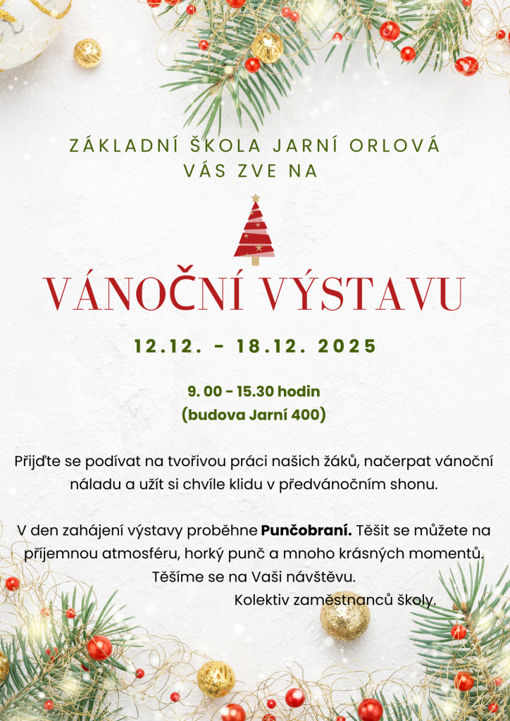 ZŠ Jarní - Pozvánka na Vánoční výstavu