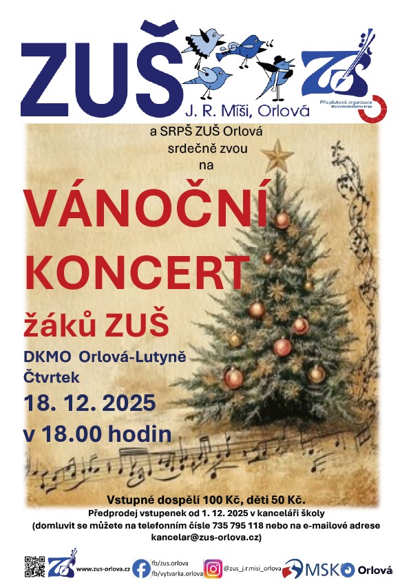 ZUŠ J.R.Míši - Pozvánka na vánoční koncert