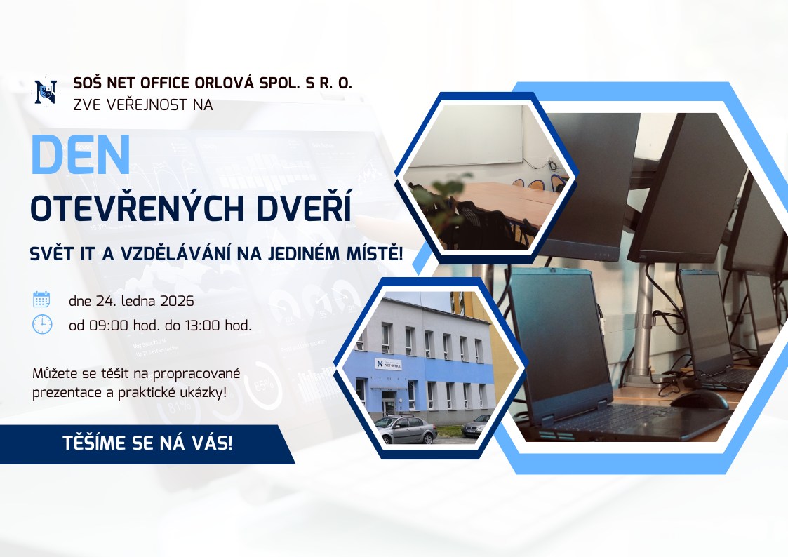 STŘEDNÍ ŠKOLA NET OFFICE SE OTEVŘE VEŘEJNOSTI
