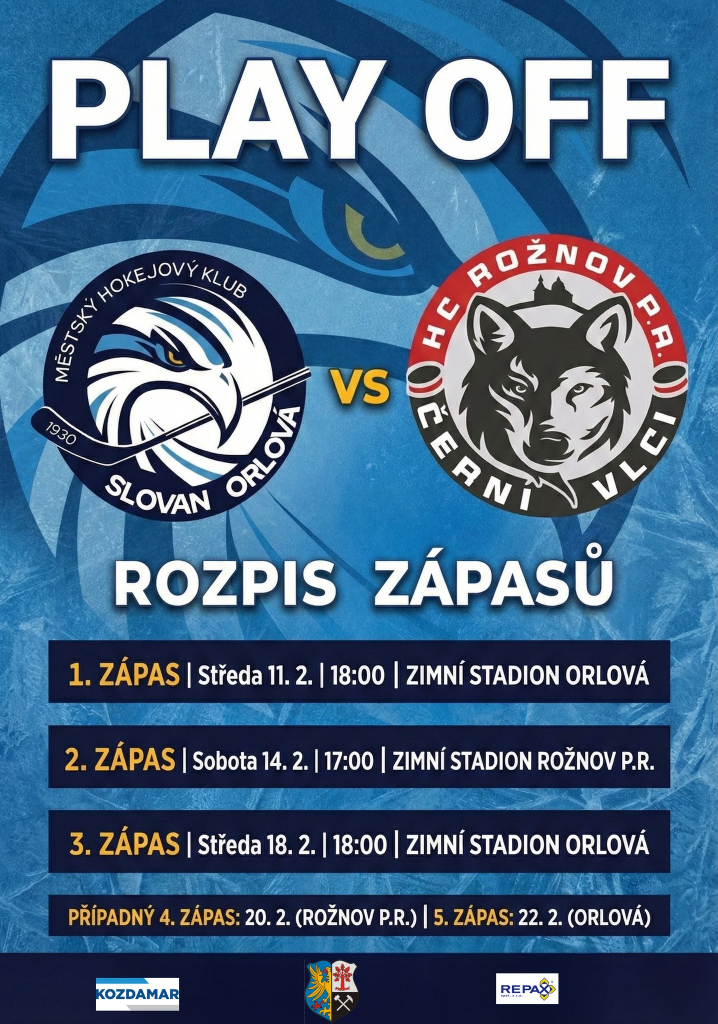 ZAČÍNÁ PLAY OFF. SLOVAN DOMA VYZVE ROŽNOV