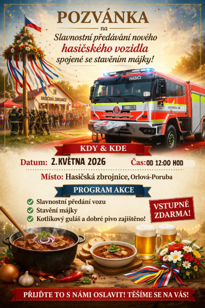 HASIČI Z PORUBY POSTAVÍ MÁJKU A POKŘTÍ NOVOU CISTERNU