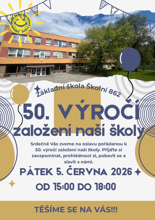 ZŠ Školní - Pozvánka na oslavu 50. výročí školy
