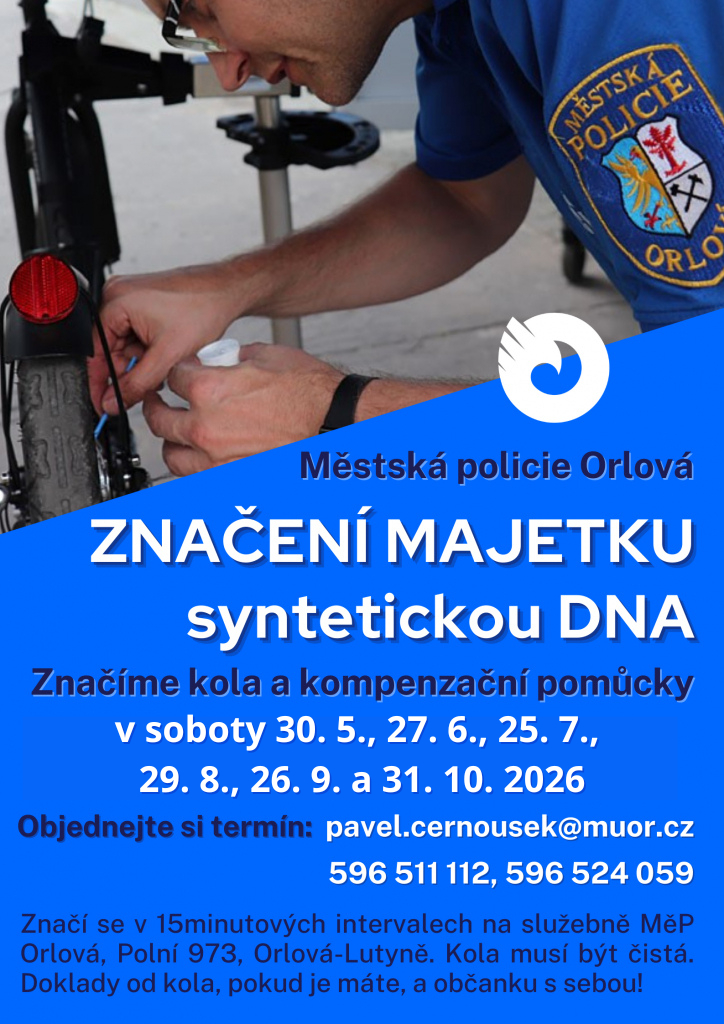 MĚSTSKÁ POLICIE BUDE OPĚT ZNAČIT MAJETEK SYNTETICKOU DNA