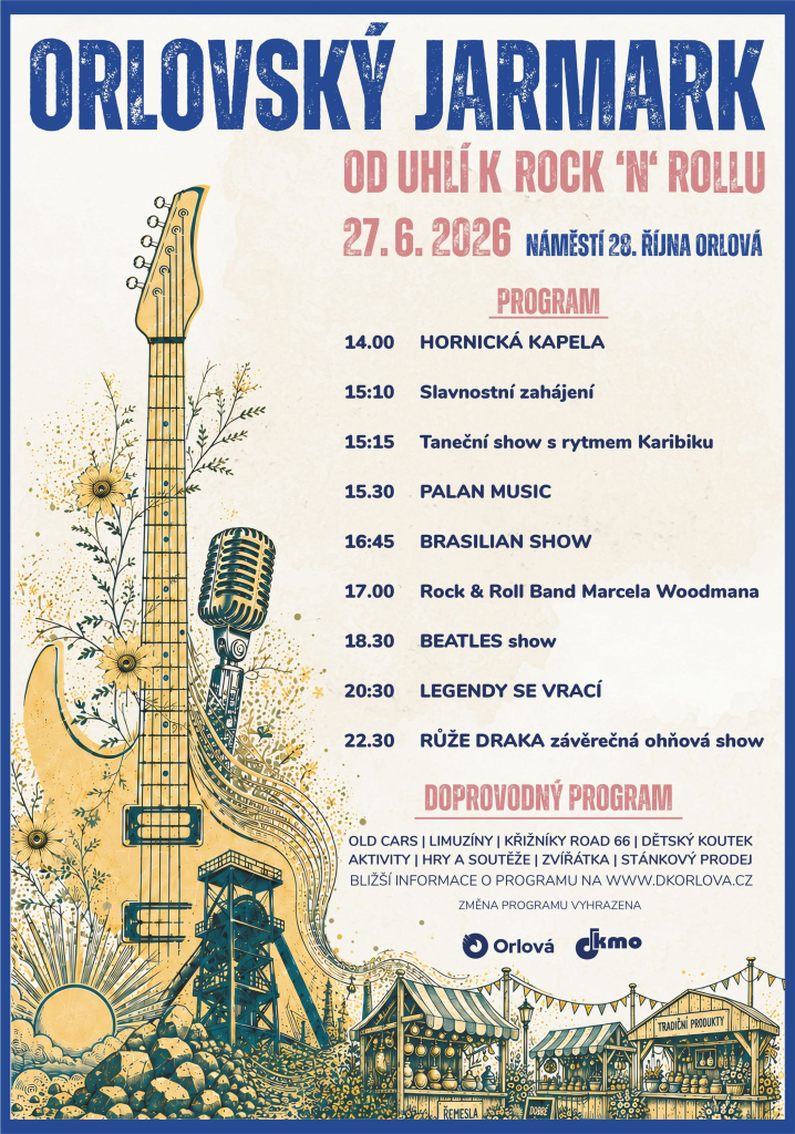 ROCK AND ROLL, BEATLES I OHŇOVÁ SHOW. ORLOVSKÝ JARMARK ZVE NA NABITÝ PROGRAM