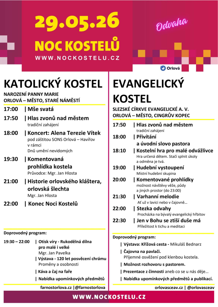 DNES VEČER SI NENECHTE UJÍT NOC KOSTELŮ