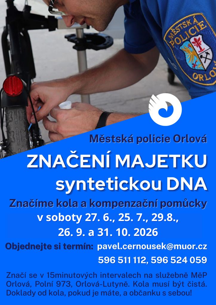 MĚSTSKÁ POLICIE BUDE OPĚT ZNAČIT MAJETEK SYNTETICKOU DNA