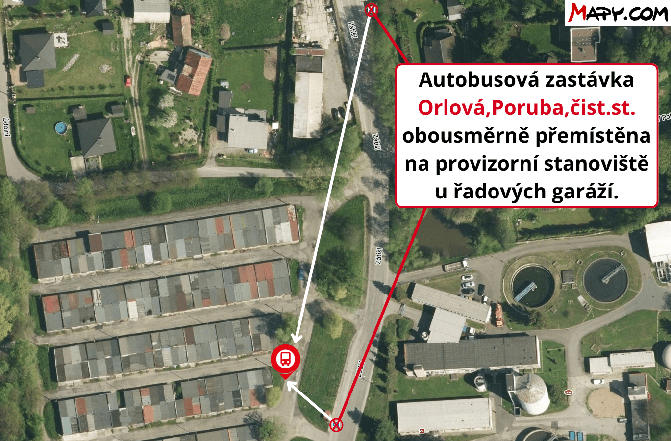KVŮLI UZAVÍRKY NA ZÁTIŠÍ PLATÍ PRO AUTOBUSY VÝLUKOVÉ JÍZDNÍ ŘÁDY