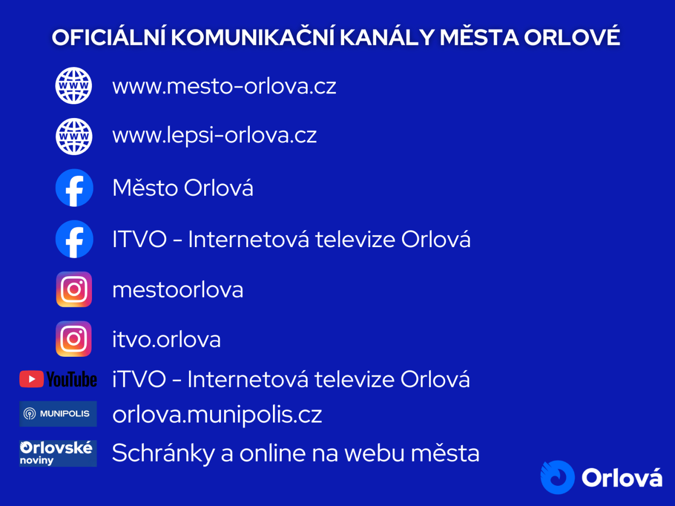 OVĚŘENÉ INFORMACE HLEDEJTE NA OFICIÁLNÍCH KANÁLECH MĚSTA