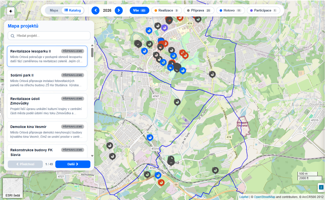 NOVÁ MAPA PROJEKTŮ UKAZUJE, JAK SE ORLOVÁ MĚNÍ
