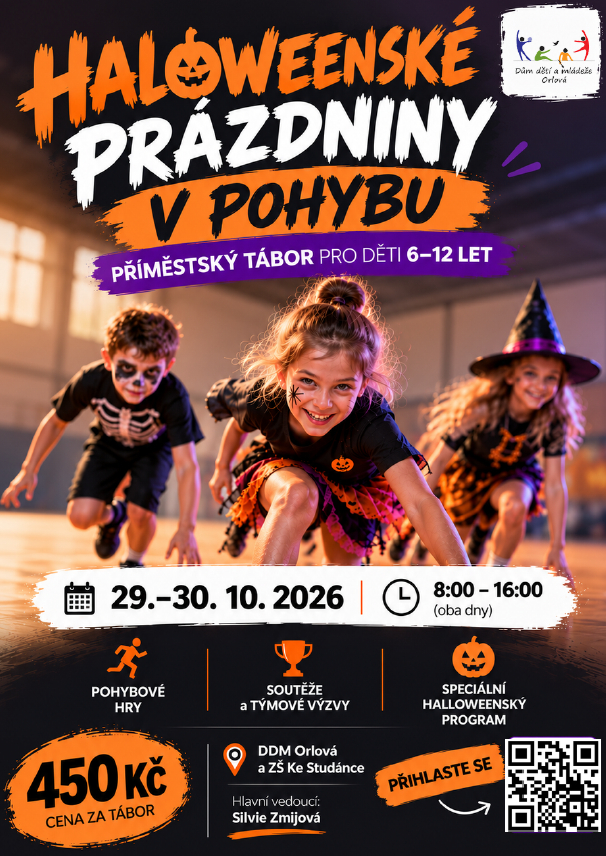 HALLOWEENSKÉ PRÁZDNINY V POHYBU. PŘIHLASTE DĚTI NA TÁBOR