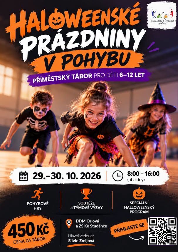 HALLOWEENSKÉ PRÁZDNINY V POHYBU. PŘIHLASTE DĚTI NA TÁBOR