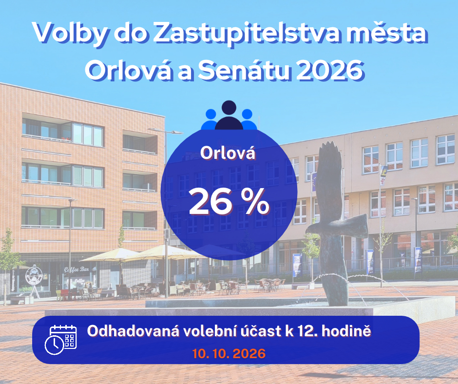 K SOBOTNÍMU POLEDNI ODVOLILO 26 PROCENT ORLOVANŮ