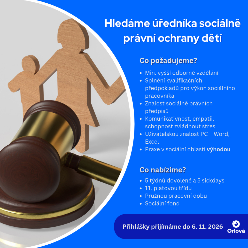 HLEDÁME ÚŘEDNÍKA SOCIÁLNĚ PRÁVNÍ OCHRANY DĚTÍ