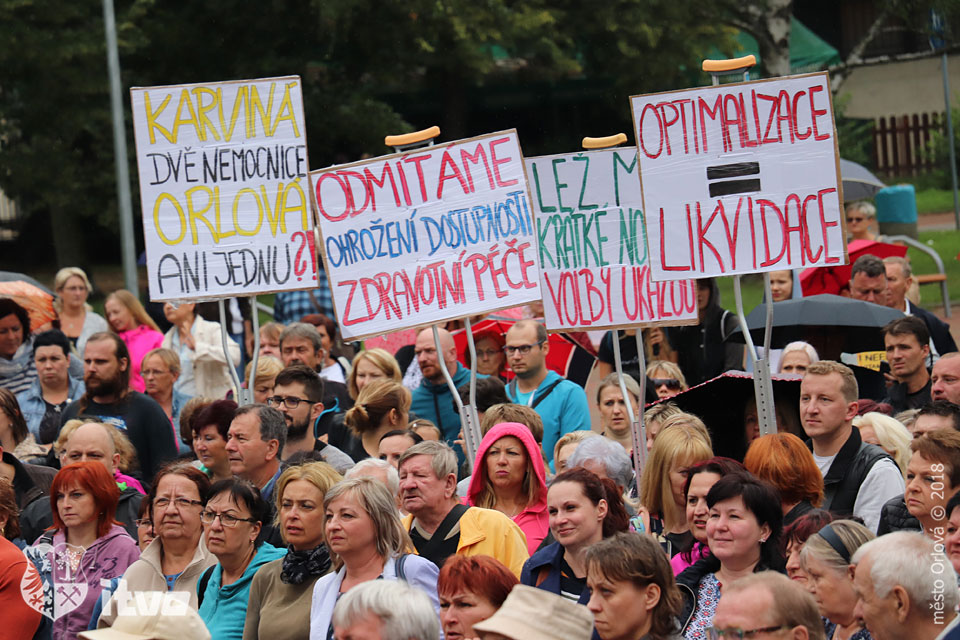 Demonstrace za záchranu orlovské nemocnice 
